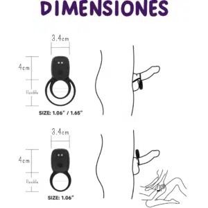 Aro Vibrador Recargable Dimensiones