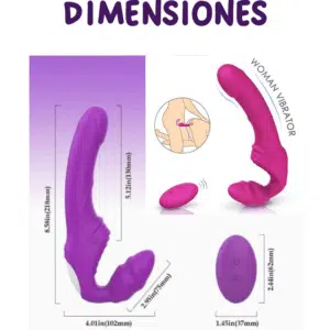 Vibrador Doble Strapless Dimensiones