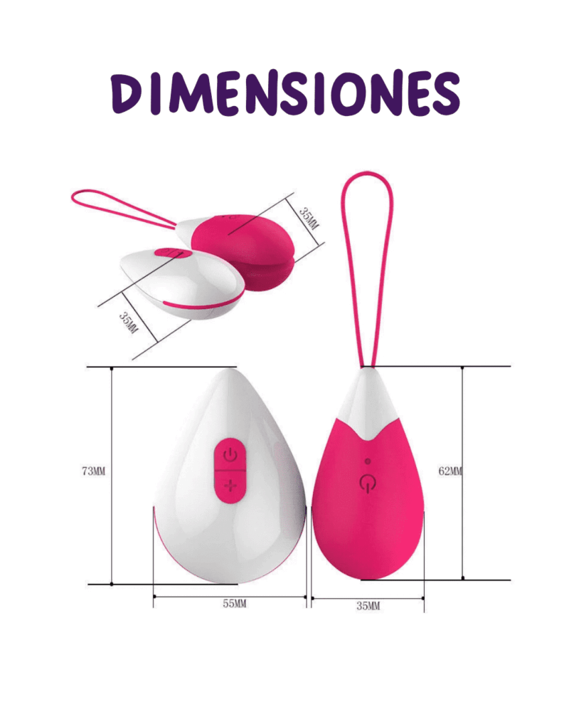 Vibrador Huevito Remoto Dimensiones